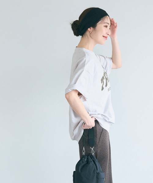 coca(coca)(コカ)の「スウェットライク半袖Tシャツ(Tシャツ/カットソー・レディース・ホワイト/ライトグレー/ピンク/ネイビー・M/L/S)」の8枚目の写真