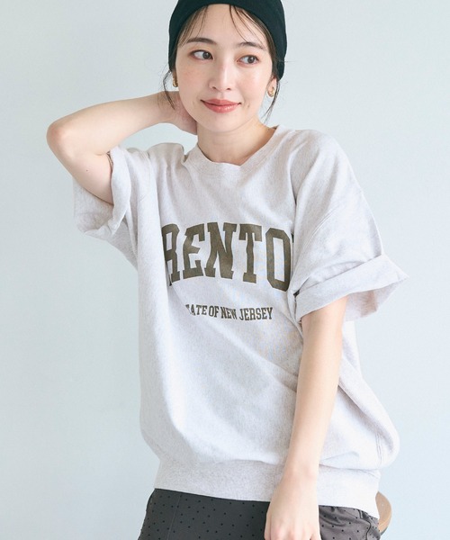 coca(coca)(コカ)の「スウェットライク半袖Tシャツ(Tシャツ/カットソー・レディース・ホワイト/ライトグレー/ピンク/ネイビー・M/L/S)」の9枚目の写真