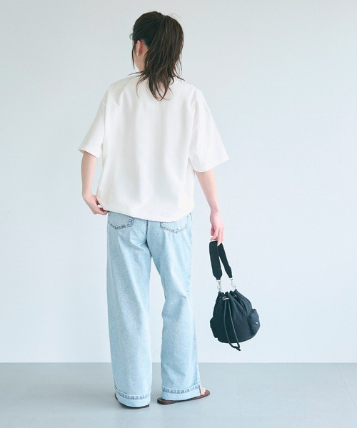 coca(coca)(コカ)の「スウェットライク半袖Tシャツ(Tシャツ/カットソー・レディース・ホワイト/ライトグレー/ピンク/ネイビー・M/L/S)」の19枚目の写真