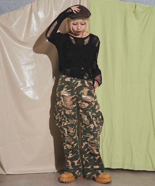 dispark(ディスパーク)の「DISPARK/ダメージサマーニット(ニット/セーター・レディース・ホワイト/ブラック・FREE)」の11枚目の写真