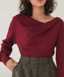 オフショルダーリブニットセーター　Andequal リフ Riff オフショルニットトップス オフショルダー オフ