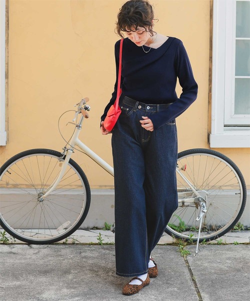 titivate(ティティベイト)の「オフショルダーリブニットトップス(ニット/セーター・レディース・ライトベージュ/ブラック/ライトグレー/レッド/ネイビー/ラベンダー/アイボリー・L/M/S)」の22枚目の写真