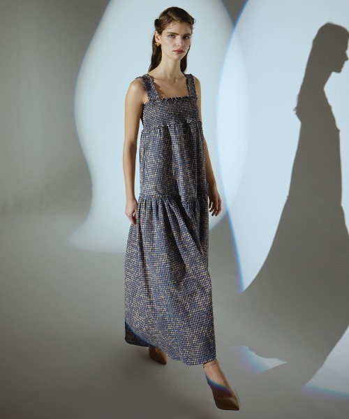 チェック刺繍ティアードワンピース（ワンピース）｜DOUBLE STANDARD