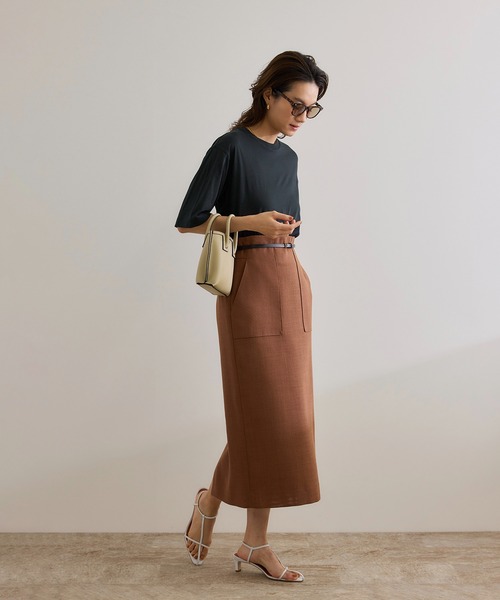 ROPE'（ロペ）の「【洗える】グレイス天竺 5分袖Tシャツ（Tシャツ/カットソー・レディース・ホワイト/ブルー/ブラック・FREE）」の16枚目の写真