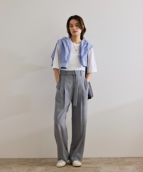 ROPE'（ロペ）の「【洗える】グレイス天竺 5分袖Tシャツ（Tシャツ/カットソー・レディース・ホワイト/ブルー/ブラック・FREE）」の17枚目の写真