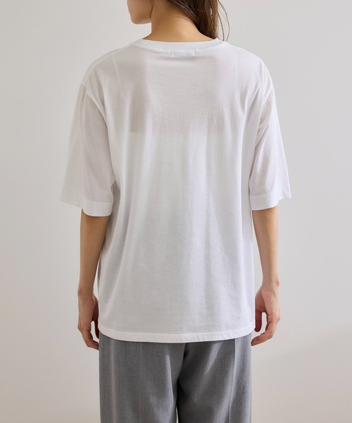 ROPE'（ロペ）の「【洗える】グレイス天竺 5分袖Tシャツ（Tシャツ/カットソー・レディース・ホワイト/ブルー/ブラック・FREE）」の6枚目の写真