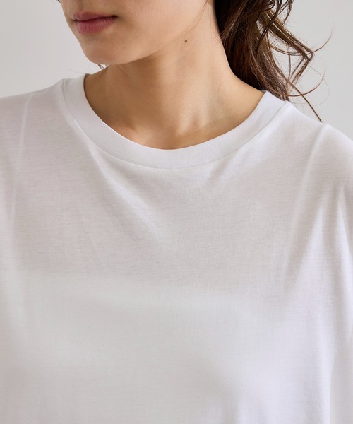 ROPE'（ロペ）の「【洗える】グレイス天竺 5分袖Tシャツ（Tシャツ/カットソー・レディース・ホワイト/ブルー/ブラック・FREE）」の8枚目の写真