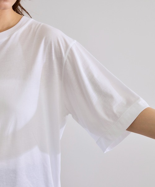 ROPE'（ロペ）の「【洗える】グレイス天竺 5分袖Tシャツ（Tシャツ/カットソー・レディース・ホワイト/ブルー/ブラック・FREE）」の9枚目の写真