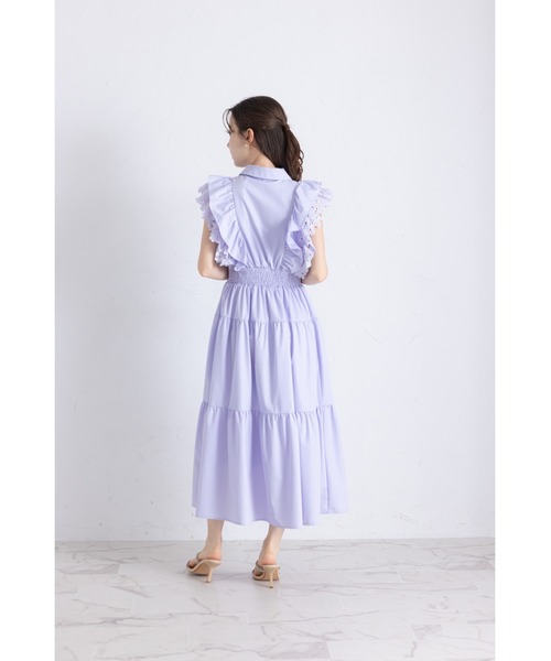 【美品 リネン100】ハグオーワー リネンフリルティアードシャツワンピース LES PLUS ONLINE STORE / ウエア