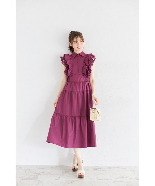 【美品 リネン100】ハグオーワー リネンフリルティアードシャツワンピース LES PLUS ONLINE STORE / ウエア