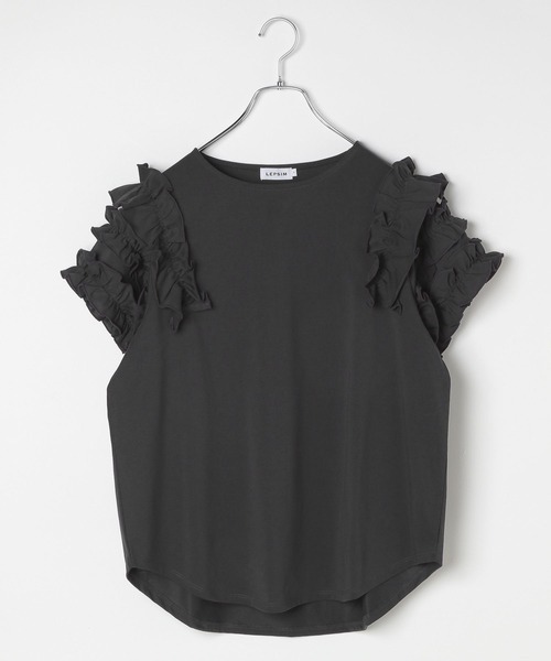 LEPSIM（レプシィム）の「袖フリルデザインプルオーバーSS　574394（Tシャツ/カットソー・レディース・チャコールグレー/オフホワイト/ブルー/カーキ・FREE）」の3枚目の写真