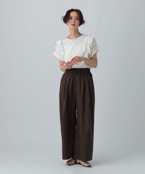 LEPSIM（レプシィム）の「袖フリルデザインプルオーバーSS　574394（Tシャツ/カットソー・レディース・チャコールグレー/オフホワイト/ブルー/カーキ・FREE）」の11枚目の写真