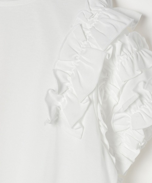 LEPSIM（レプシィム）の「袖フリルデザインプルオーバーSS　574394（Tシャツ/カットソー・レディース・チャコールグレー/オフホワイト/ブルー/カーキ・FREE）」の18枚目の写真