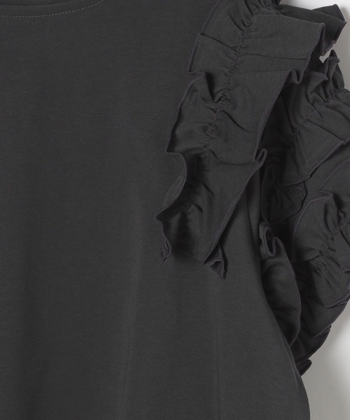 LEPSIM（レプシィム）の「袖フリルデザインプルオーバーSS　574394（Tシャツ/カットソー・レディース・チャコールグレー/オフホワイト/ブルー/カーキ・FREE）」の17枚目の写真