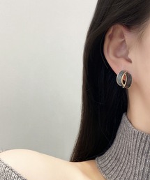 YU-KA:レトロマーブルデザインピアス retro marble design pierce