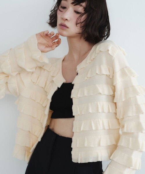 EMMEL REFINES - EMMEL REFINES fluffy 2WAY ニット カーディガン EMMEL REFINES（エメルリファインズ）の「＜EMMEL REFINES