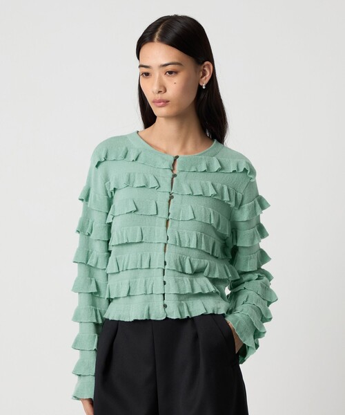 EMMEL REFINES＞EM ティアード ミニフリル 2WAY カーディガン