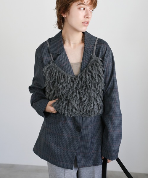 select MOCA（セレクトモカ）の「チェック柄テーラードジャケット（テーラードジャケット・レディース・ブラウン/チャコールグレー・FREE）」の19枚目の写真