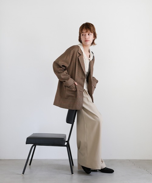 セール】チェック柄テーラードジャケット（テーラードジャケット