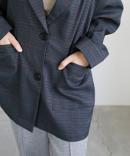 セール】チェック柄テーラードジャケット（テーラードジャケット