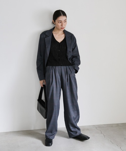 セール】チェック柄テーラードジャケット（テーラードジャケット