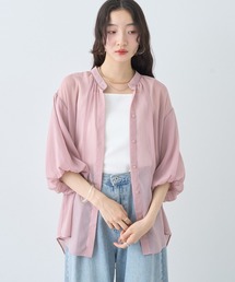 バルーンスリーブシアーシャツ