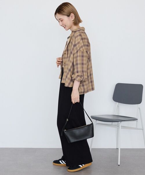 AMERICAN HOLIC（アメリカンホリック）の「イージーケアチェックショート丈シャツ（シャツ/ブラウス・レディース・ブラック/グレー/ベージュ・M/L）」の21枚目の写真