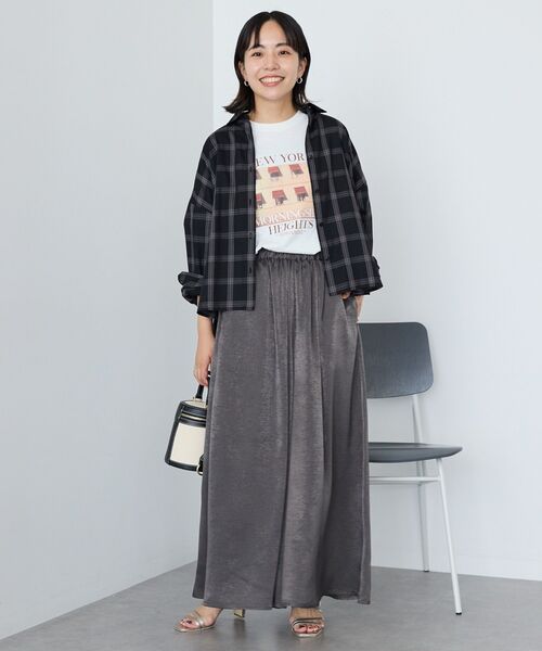 AMERICAN HOLIC（アメリカンホリック）の「イージーケアチェックショート丈シャツ（シャツ/ブラウス・レディース・ブラック/グレー/ベージュ・M/L）」の16枚目の写真