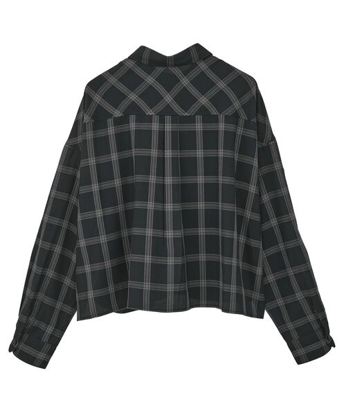 AMERICAN HOLIC（アメリカンホリック）の「イージーケアチェックショート丈シャツ（シャツ/ブラウス・レディース・ブラック/グレー/ベージュ・M/L）」の5枚目の写真
