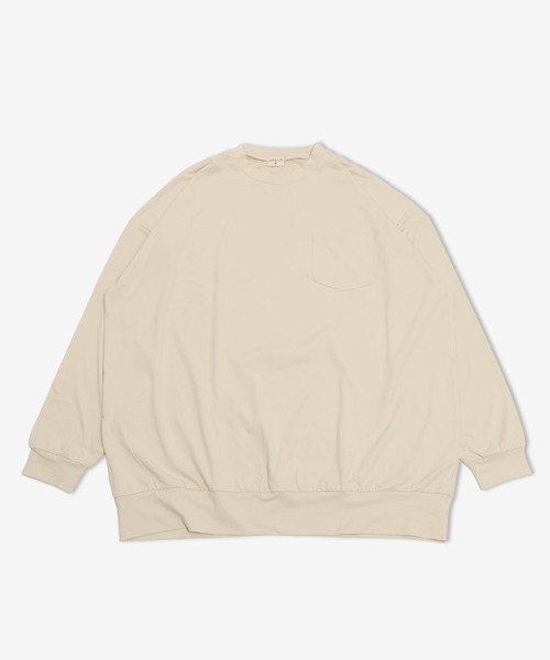 JAM & LINK(ジャムアンドリンク)の「【毛玉ができにくい】 ワイドシルエット 長袖Tシャツ(Tシャツ/カットソー・メンズ・チャコールグレー/クリーム/ブラック/ホワイト/ミント/ネイビー/パープル・M/L)」の8枚目の写真