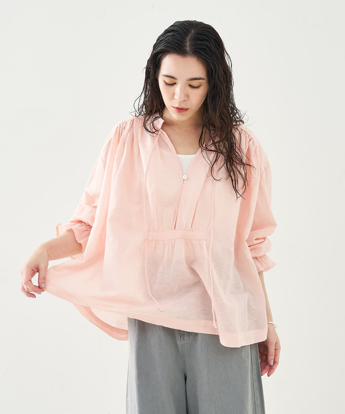 collex(コレックス)の「リネンコットンギャザーブラウス(シャツ/ブラウス・レディース・グレー/ピンク・フリー)」の21枚目の写真