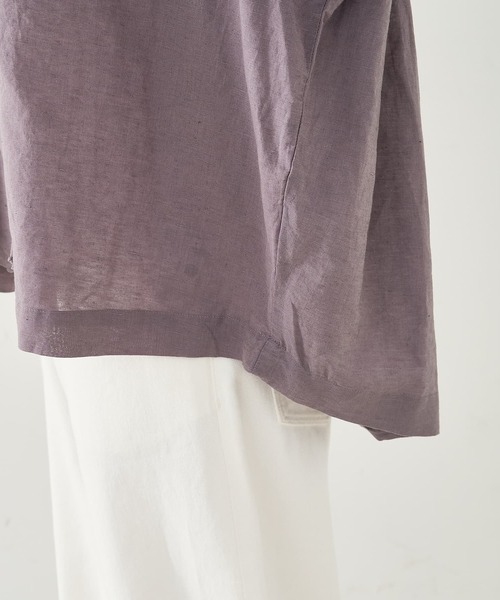collex(コレックス)の「リネンコットンギャザーブラウス(シャツ/ブラウス・レディース・グレー/ピンク・フリー)」の8枚目の写真