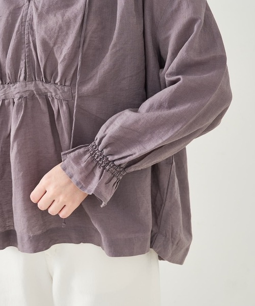 collex(コレックス)の「リネンコットンギャザーブラウス(シャツ/ブラウス・レディース・グレー/ピンク・フリー)」の7枚目の写真