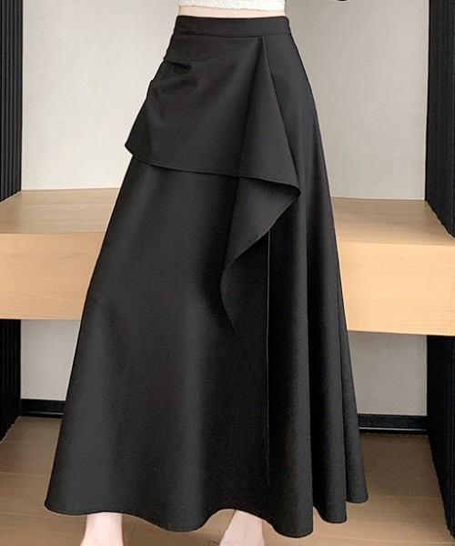 Aelina(エリナ)の「ハイウエストデザインスカート(スカート・レディース・ブラック・S/M/L)」の6枚目の写真