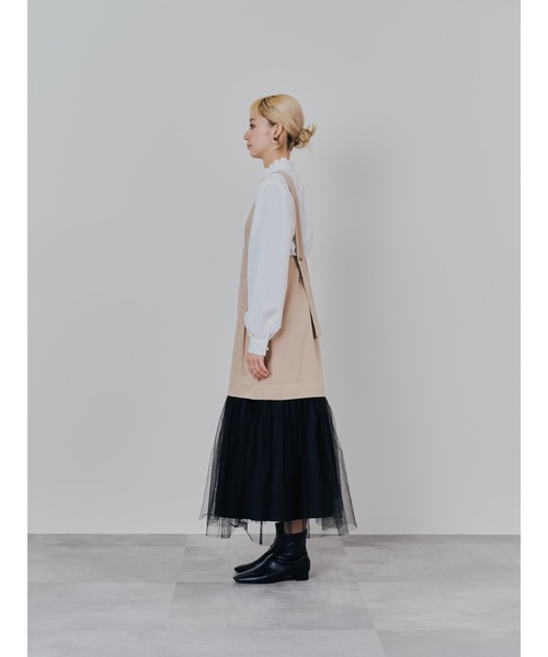 DOLLUPOOPS（ドールアップウップス）の「チュールドッキングチノジャンパースカ―ト（スカート・レディース・カーキ/ベージュ・38）」の8枚目の写真