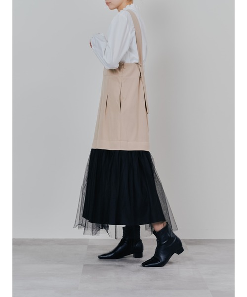 DOLLUPOOPS（ドールアップウップス）の「チュールドッキングチノジャンパースカ―ト（スカート・レディース・カーキ/ベージュ・38）」の10枚目の写真