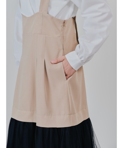 DOLLUPOOPS（ドールアップウップス）の「チュールドッキングチノジャンパースカ―ト（スカート・レディース・カーキ/ベージュ・38）」の16枚目の写真