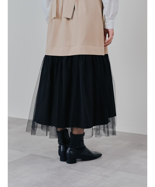 DOLLUPOOPS（ドールアップウップス）の「チュールドッキングチノジャンパースカ―ト（スカート・レディース・カーキ/ベージュ・38）」の22枚目の写真