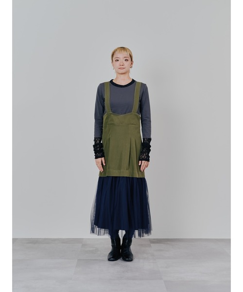 DOLLUPOOPS（ドールアップウップス）の「チュールドッキングチノジャンパースカ―ト（スカート・レディース・カーキ/ベージュ・38）」の17枚目の写真