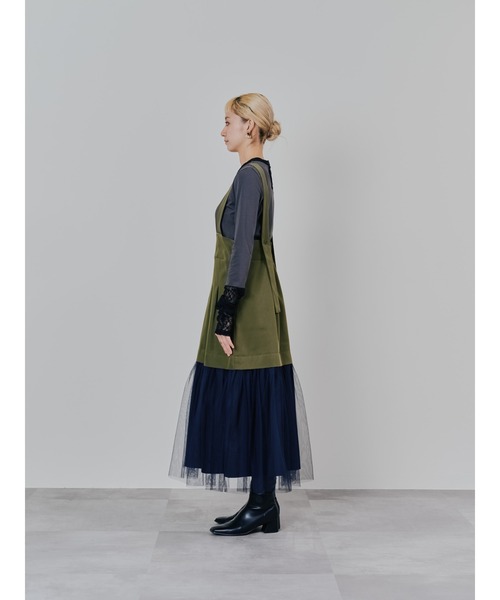 DOLLUPOOPS（ドールアップウップス）の「チュールドッキングチノジャンパースカ―ト（スカート・レディース・カーキ/ベージュ・38）」の19枚目の写真