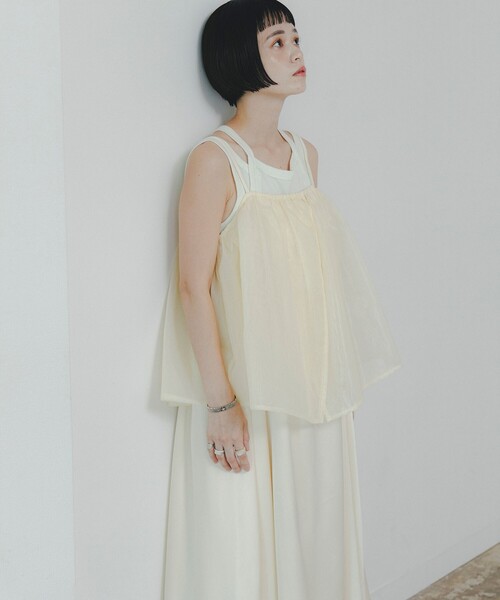 CAROLINA GLASER（カロリナ グレイサー）の「Mai / オーガンジー キャミワンピース（ワンピース・レディース・ホワイト/ブラック・SMALL/MEDIUM）」の5枚目の写真