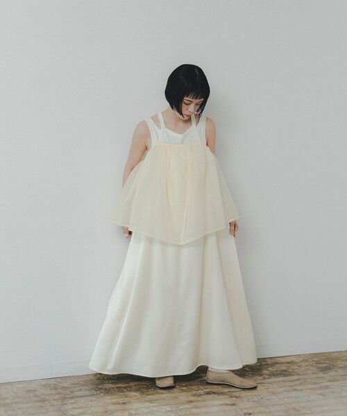 CAROLINA GLASER（カロリナ グレイサー）の「Mai / オーガンジー キャミワンピース（ワンピース・レディース・ホワイト/ブラック・SMALL/MEDIUM）」の7枚目の写真