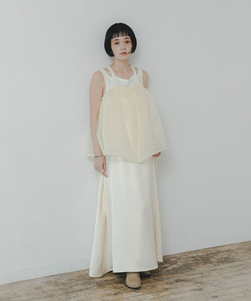 CAROLINA GLASER（カロリナ グレイサー）の「Mai / オーガンジー キャミワンピース（ワンピース・レディース・ホワイト/ブラック・SMALL/MEDIUM）」の8枚目の写真