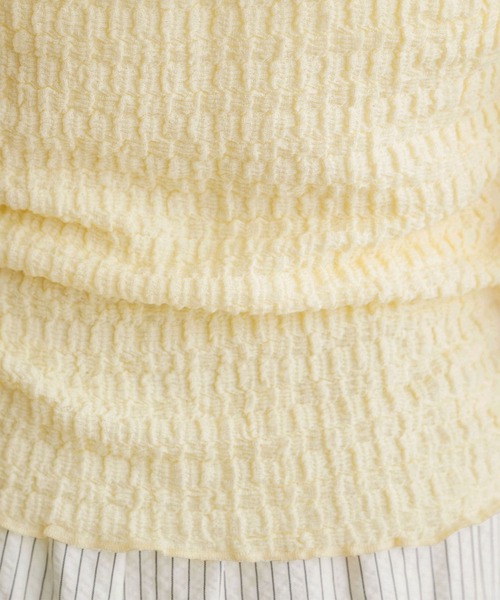 NOAHL(ノアル)の「【NOAHL】ふくれジャガードメロウトップス(Tシャツ/カットソー・レディース・ピンク/イエロー/アイボリー・FREE)」の7枚目の写真