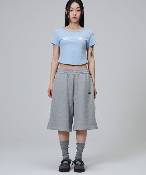 Opening Project（オープニングプロジェクト）の「Opening Project／クロップドシンボルＴ（Tシャツ/カットソー・レディース・ホワイト/ライトブルー・MEDIUM/SMALL）」の3枚目の写真