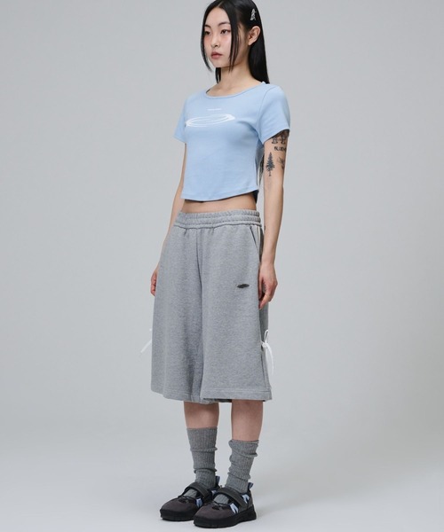 Opening Project（オープニングプロジェクト）の「Opening Project／クロップドシンボルＴ（Tシャツ/カットソー・レディース・ホワイト/ライトブルー・MEDIUM/SMALL）」の4枚目の写真