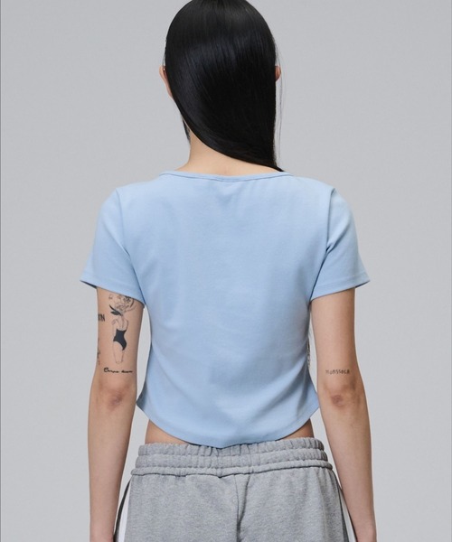 Opening Project（オープニングプロジェクト）の「Opening Project／クロップドシンボルＴ（Tシャツ/カットソー・レディース・ホワイト/ライトブルー・MEDIUM/SMALL）」の8枚目の写真