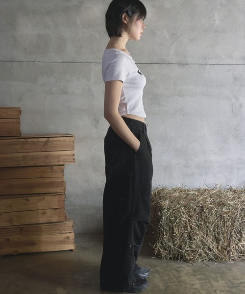 Opening Project（オープニングプロジェクト）の「Opening Project／クロップドシンボルＴ（Tシャツ/カットソー・レディース・ホワイト/ライトブルー・MEDIUM/SMALL）」の10枚目の写真