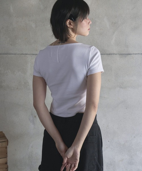 Opening Project（オープニングプロジェクト）の「Opening Project／クロップドシンボルＴ（Tシャツ/カットソー・レディース・ホワイト/ライトブルー・MEDIUM/SMALL）」の13枚目の写真