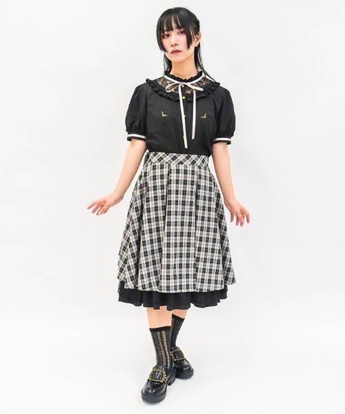 axes femme（アクシーズファム）の「バックフリルミドルスカート（スカート・レディース・ブラック/ネイビー/ブラウン・FREE）」の7枚目の写真